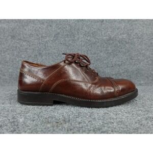 Carlo Morandi Brown Leather Cap Toe Derby Dress Shoes Men's Size 8 Made in Italy